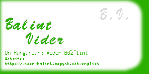 balint vider business card